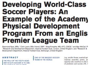 A RESEARCH PAPER ON DEVELOPING WORLD CLASS SOCCER PLAYERS
